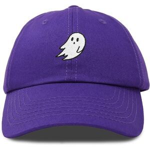 Unisex Purple Cotton Ghost Embroidered Adjustable Buckle Classic Baseball Cap